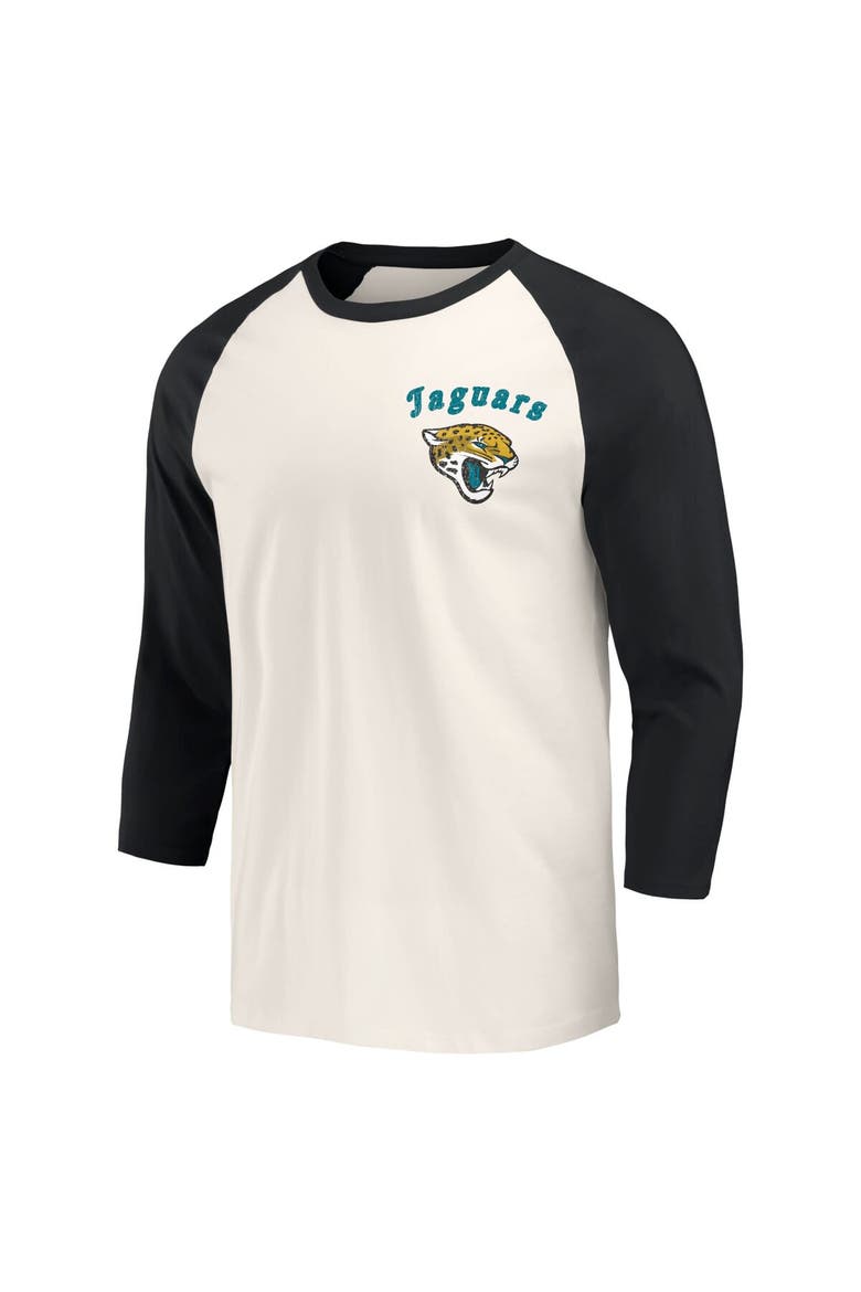 Men's Darius Rucker Collection by Fanatics Black/White Jacksonville Jaguars Raglan 3/4 Sleeve T-Shirt, Alternate, color, Black
