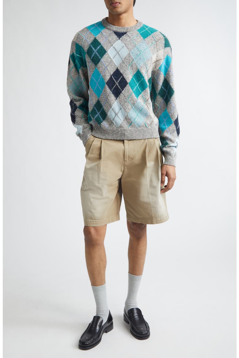 Gender Inclusive Argyle Wool, Cotton & Mohair Blend Sweater, Alternate, color, MULTI