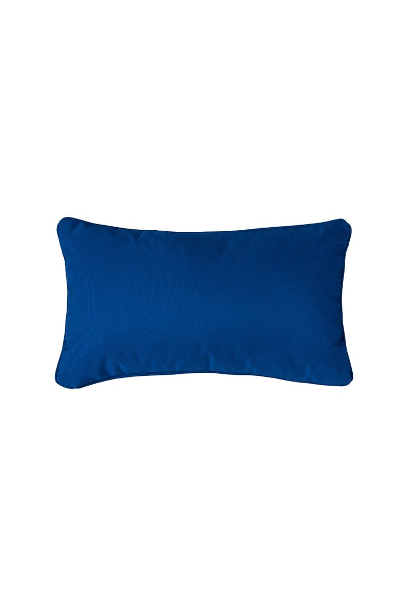 Making Waves School of Fish Coastal Embroidered Lumbar Throw Pillow, 12" x 21", Alternate, color, Blue