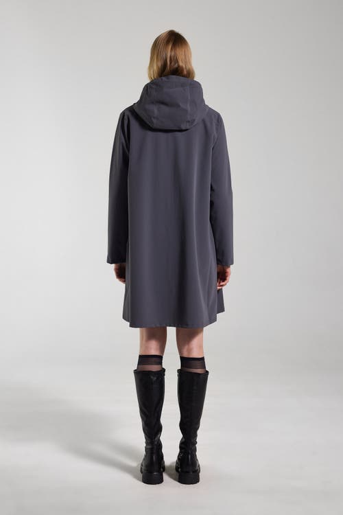 Stutterheim Mosebacke Lightweight Zip Matte Raincoat In Metallic