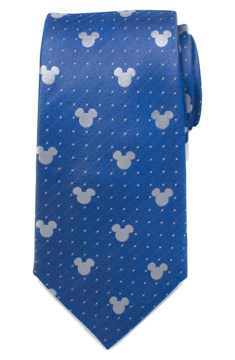 Mickey Mouse Pin Dot Silk Tie