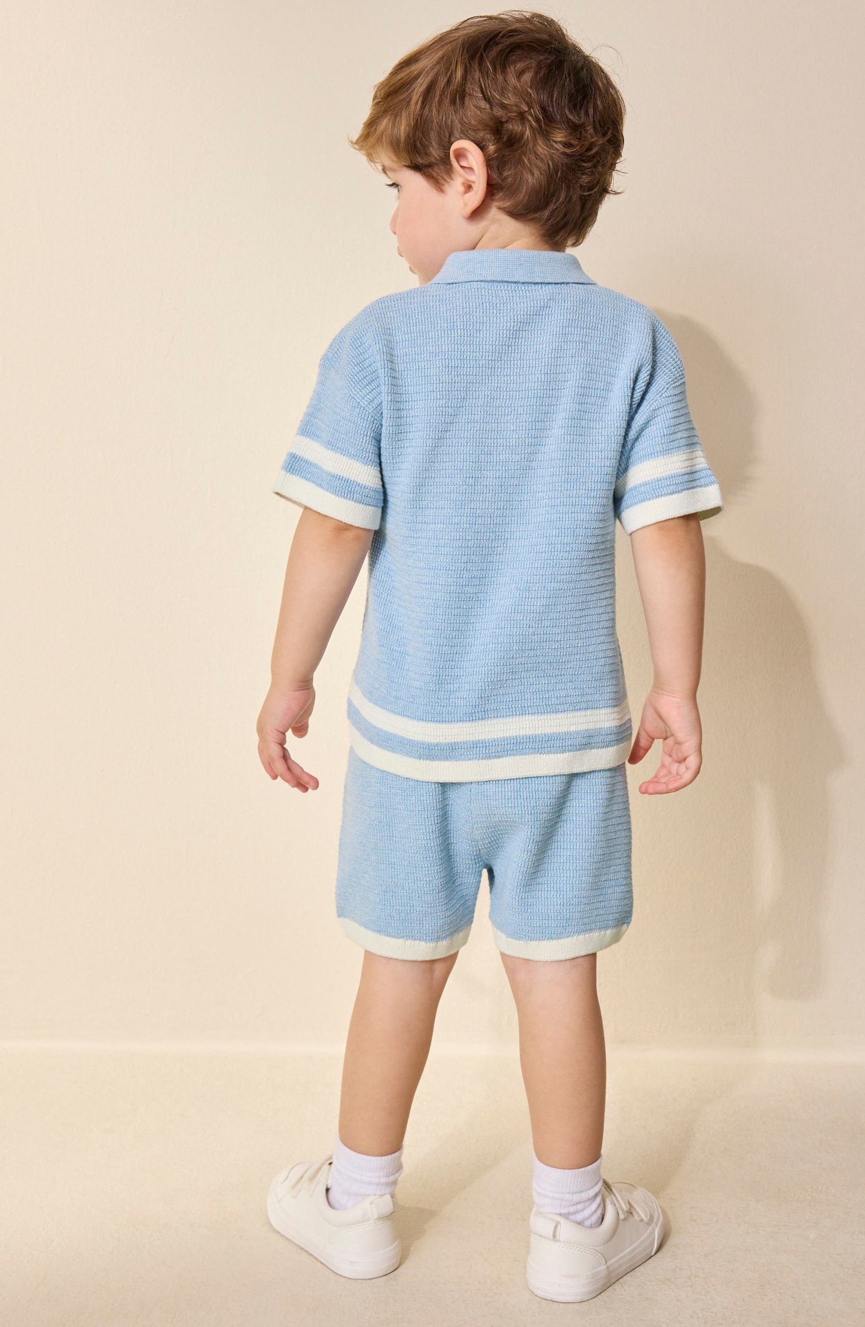 Детские NEXT Stripe Polo Sweater & Shorts Set — фото 7