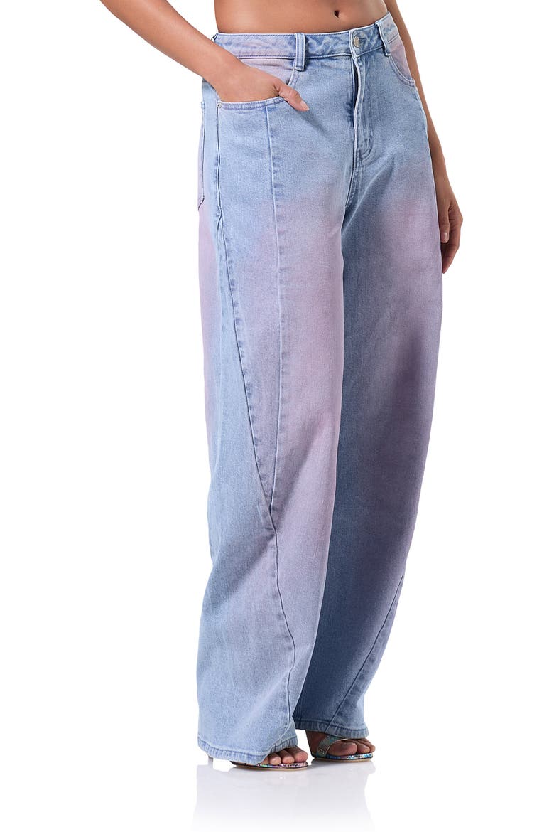 Archer High Waist Barrel Leg Jeans, Alternate, color, BLUE PINK DENIM WASH