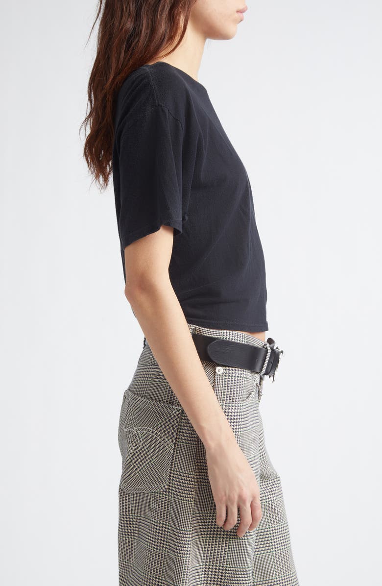 R13 Tight Waist Cotton & Cashmere T-Shirt, Alternate, color, Black