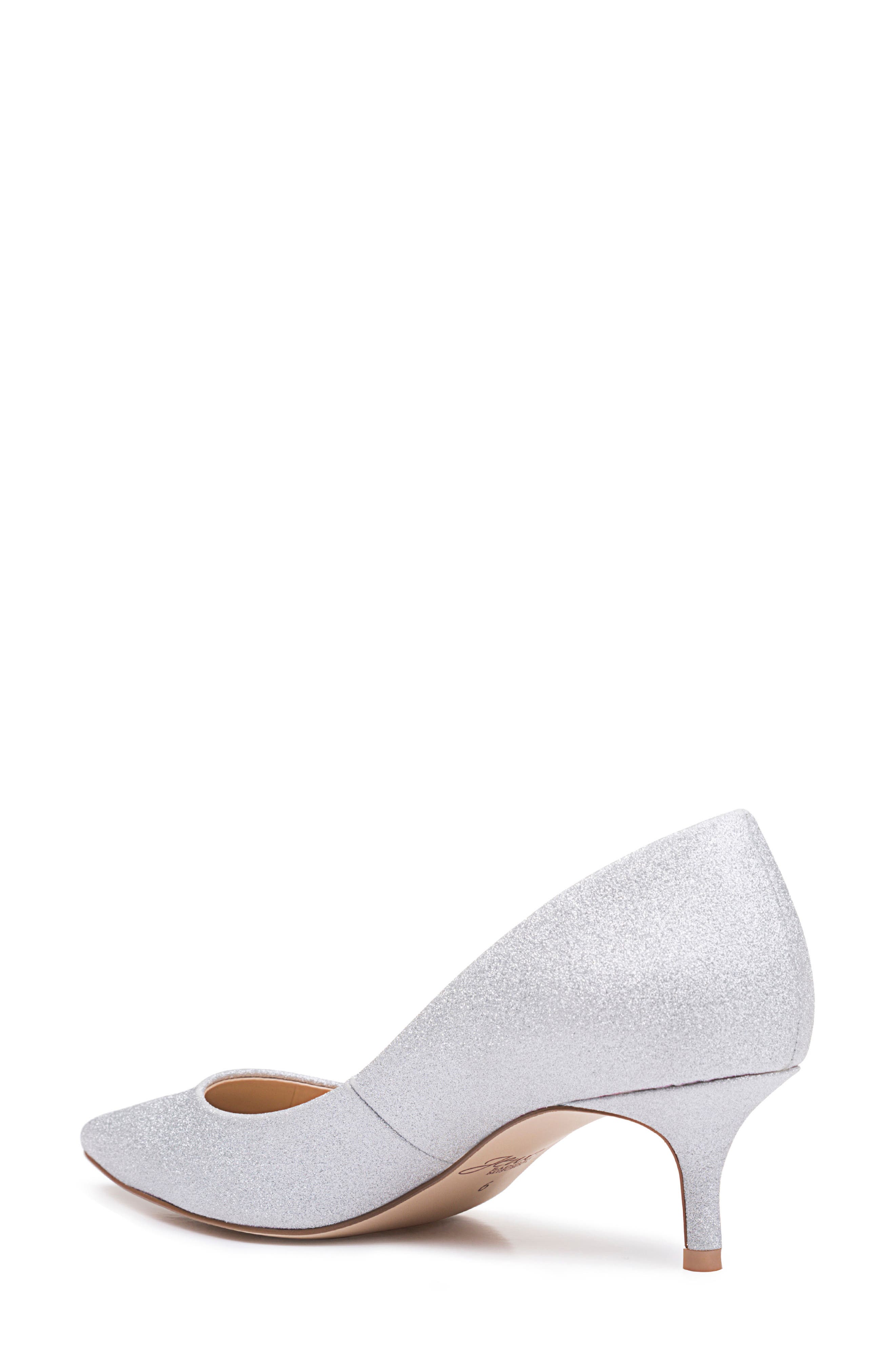 Jewel Badgley Mischka Royalty Kitten Heel Pump, Alternate, color, Silver Glitter