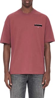 AllSaints Redact Mock Neck Graphic T-Shirt