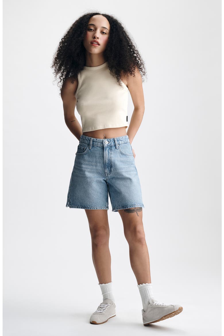 High Waist Denim Shorts, Alternate, color, BLEACHED EVERYDAY DE