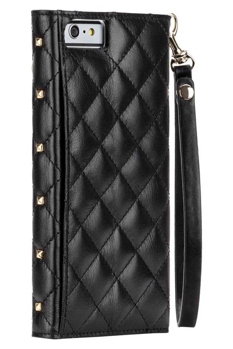 x Case-Mate iPhone 6 Plus Quilted Wristlet, Alternate, color, BLACK