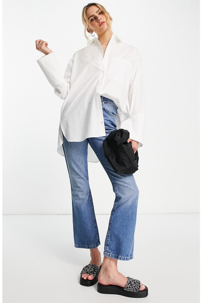 Women's Cotton Poplin Button-Up Shirt, Alternate, color, WHITE