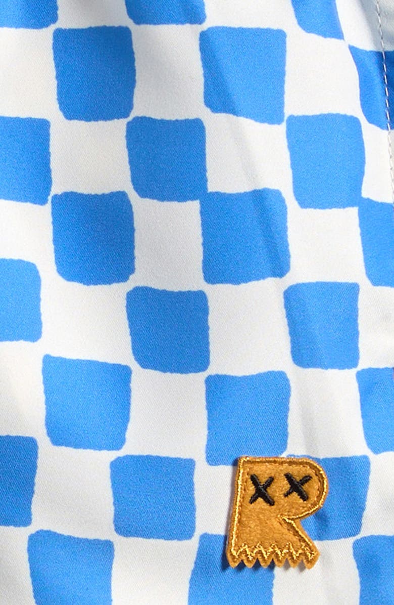 Rock Your Baby Kids' Blue Checker Swim Trunks, Alternate, color, 