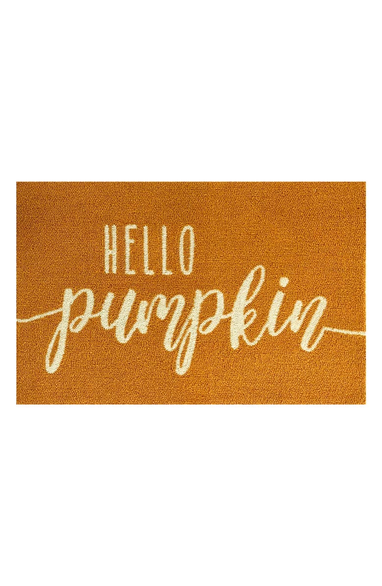 R16 HOME Hello Pumpkin Rug, Main, color, Tumeric