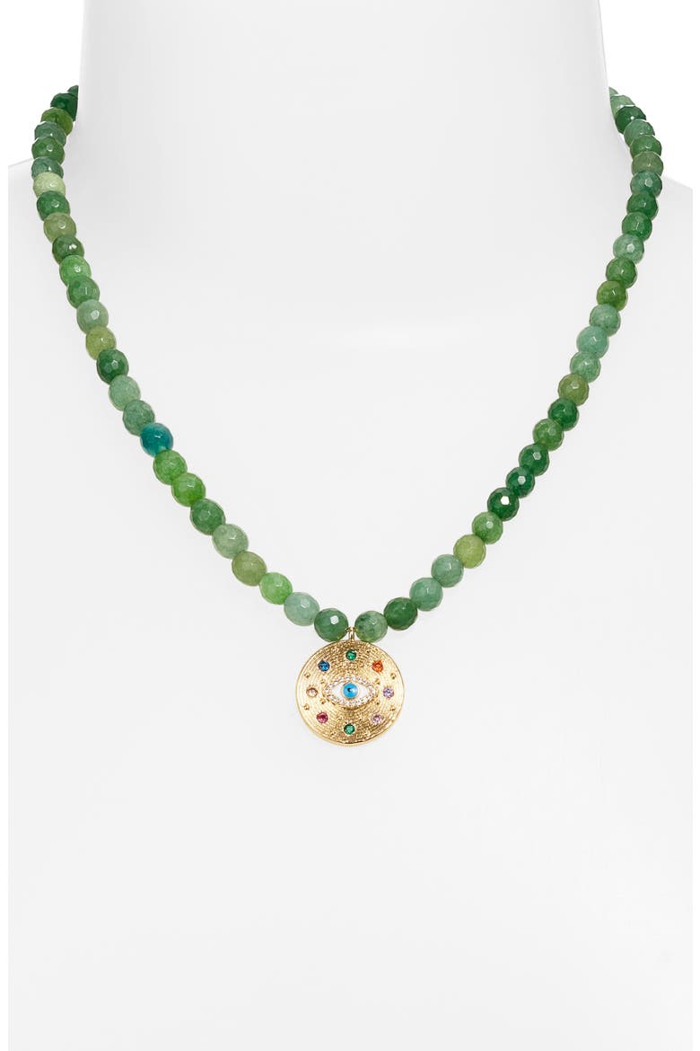 Eyes on Me Jade Necklace, Alternate, color, GREEN/ GOLD