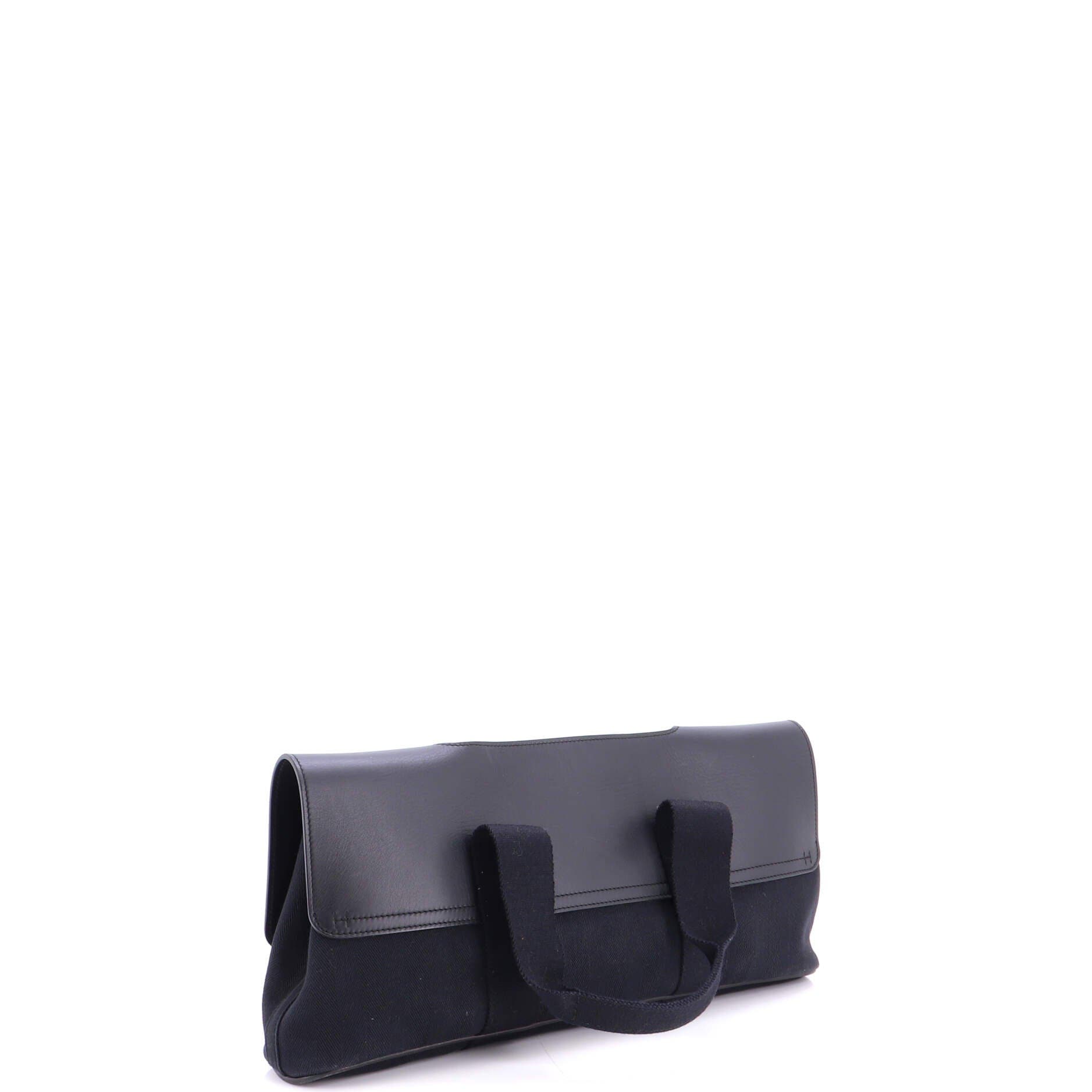 Valparaiso East West Bag Toile and Leather PM, Alternate, color, Noir