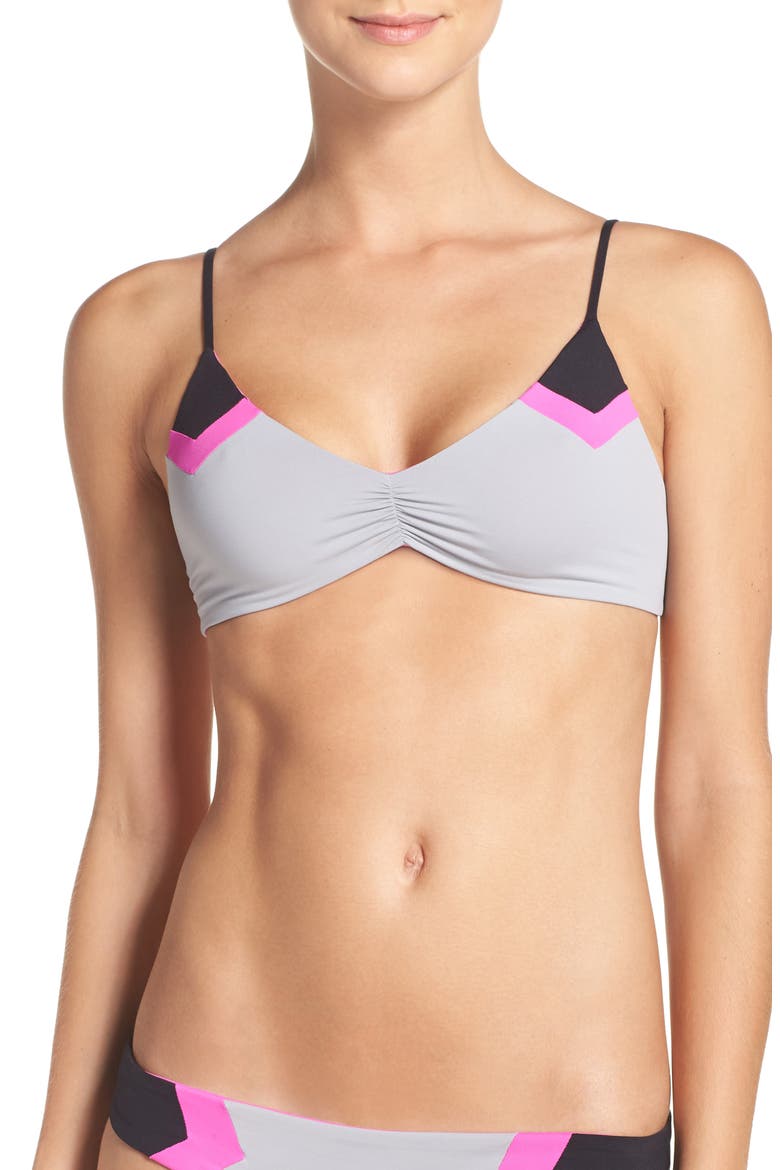L Space 'Haley' Reversible Bikini Top, Main, color, FOG GREY