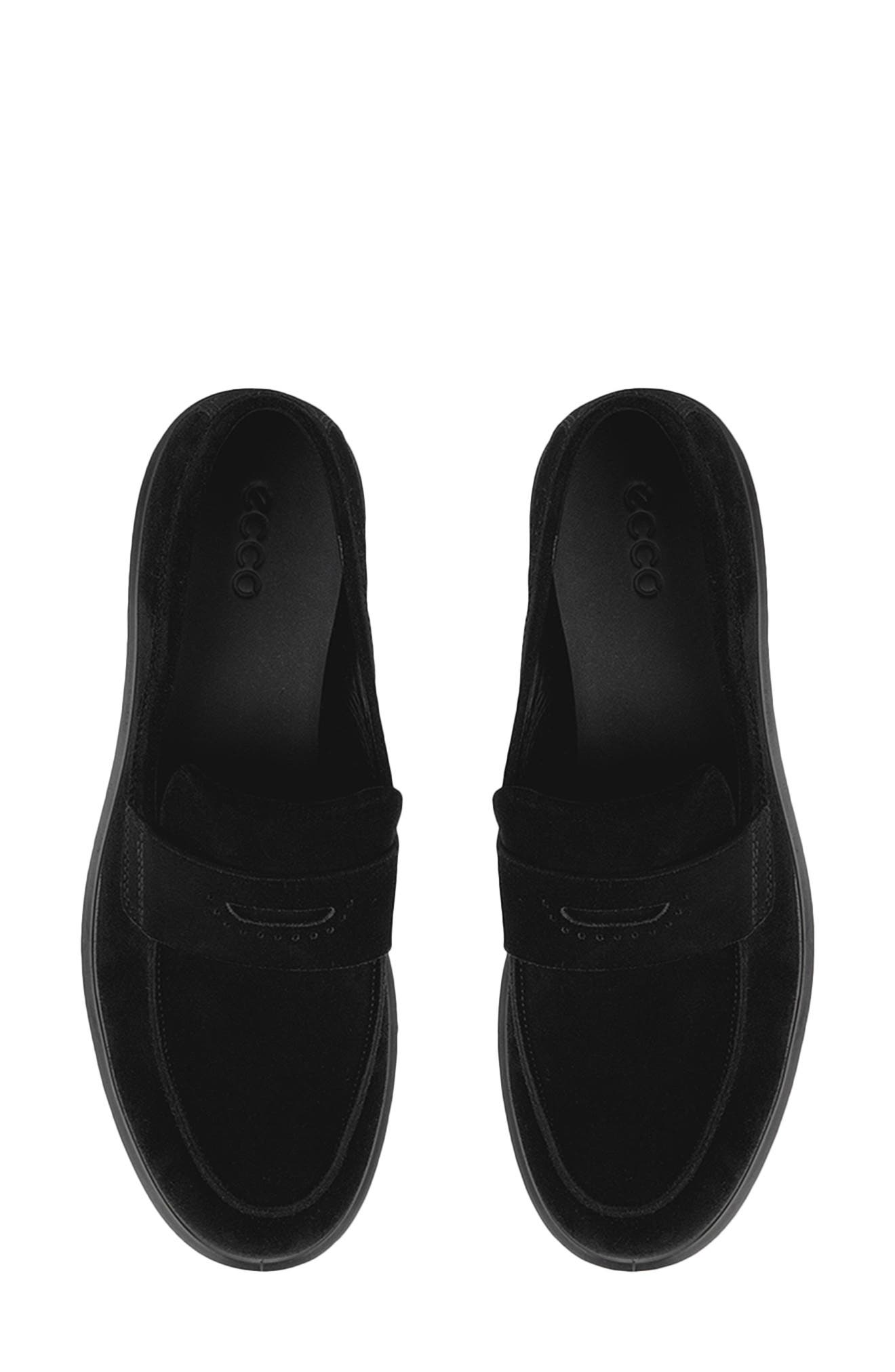 Metropole Vienna Penny Loafer, Alternate, color, BLACK SUEDE