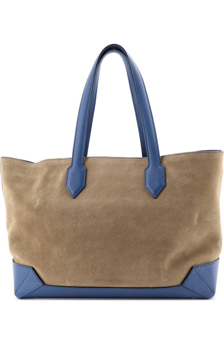 Pre-Owned Hermes Maxibox Cabas Doblis Suede with Epsom 36, Alternate, color, Bleu Brighton