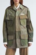 JULIE KEGELS Embroidered Cutout Patchwork Cotton Field Jacket