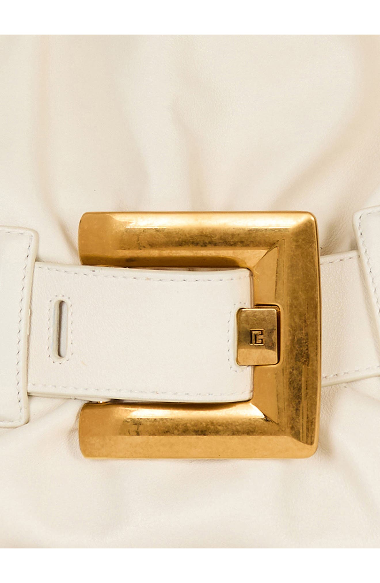 Balmain Medium Anthem Leather Tote, Alternate, color, Cream