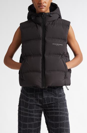 Alexander Wang Crop Hooded Down Puffer Vest | Nordstrom