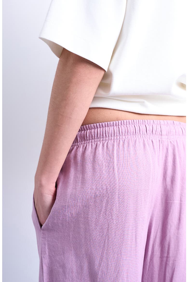 Deep Cuff Linen Blend Pants, Alternate, color, PURPLE