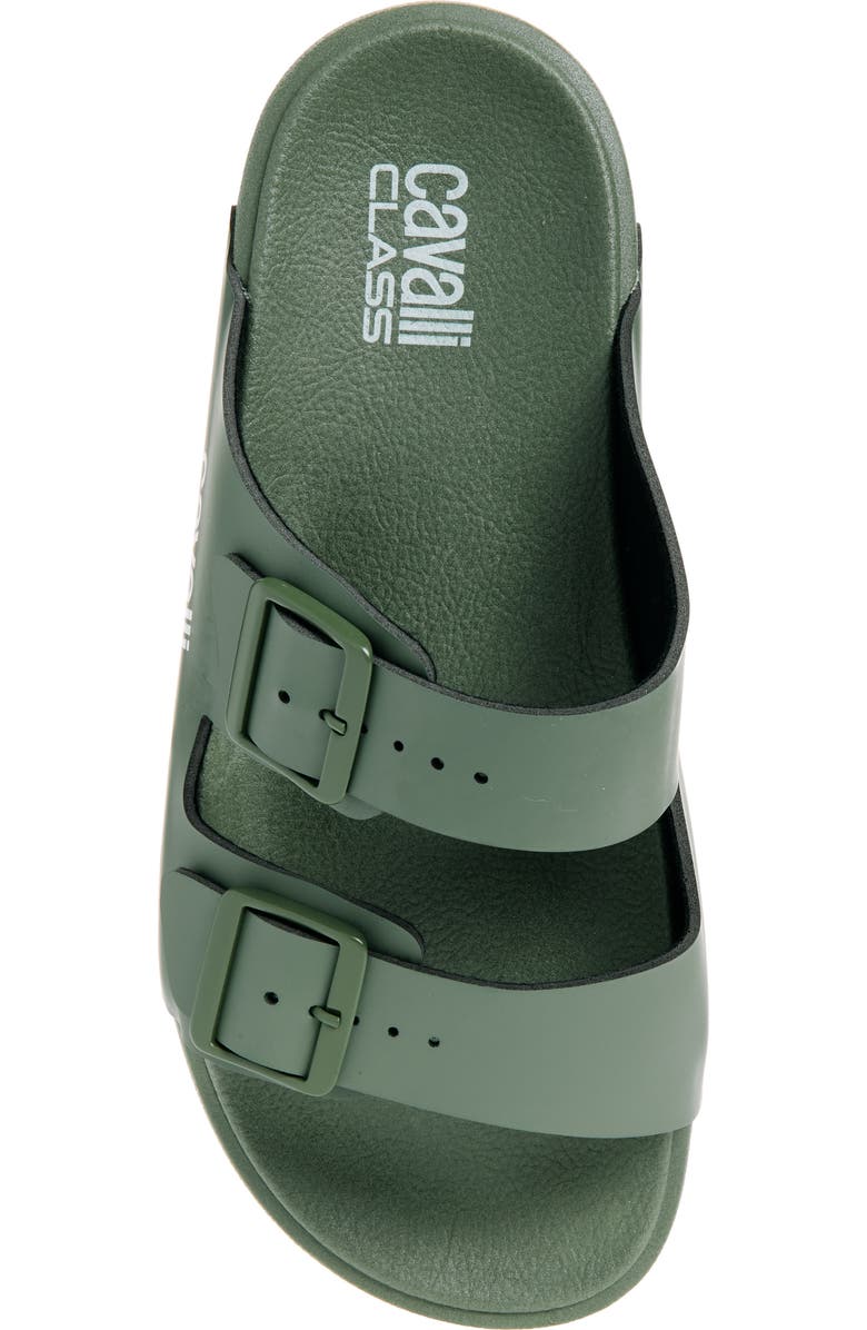 Roberto Cavalli Double Strap Slide Sandal, Alternate, color, Green
