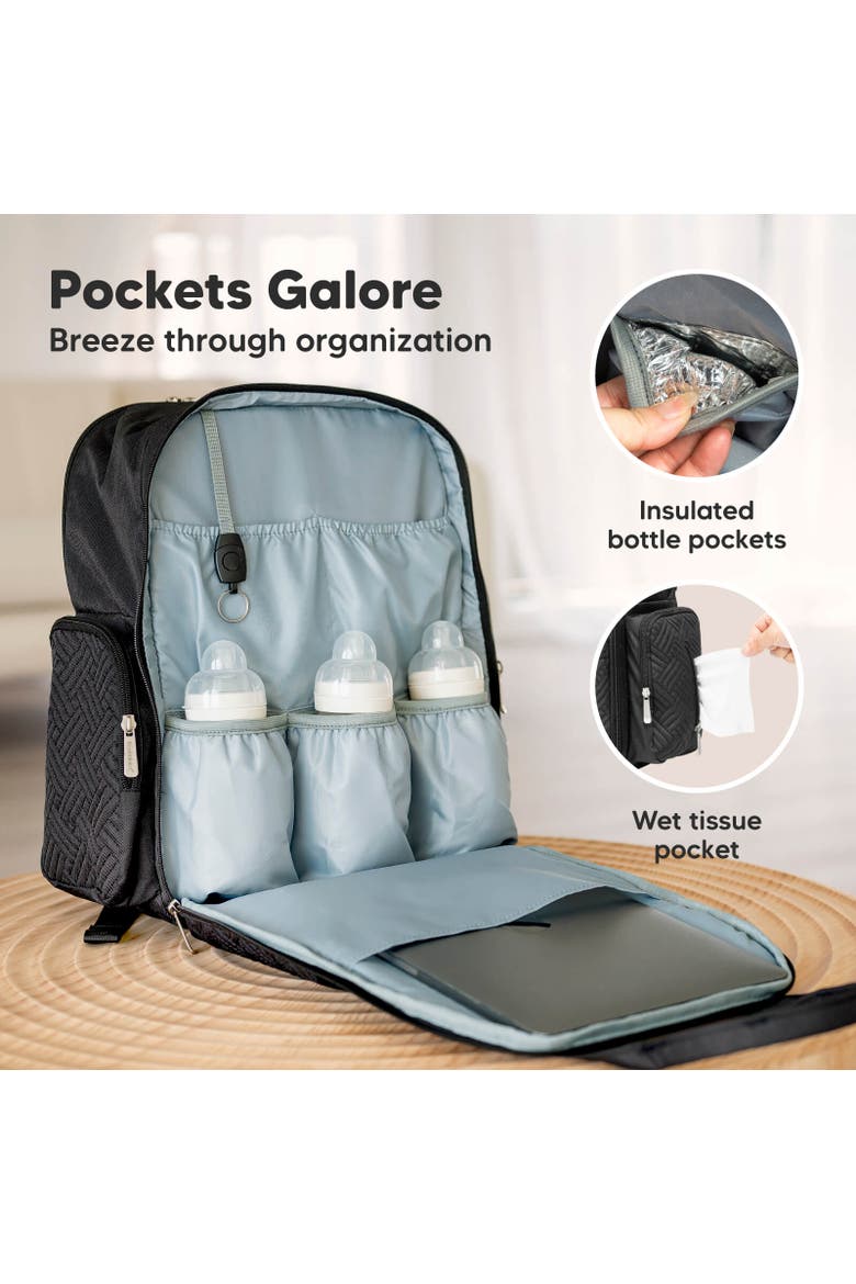 Bree Diaper Backpack, Alternate, color, Charcoal