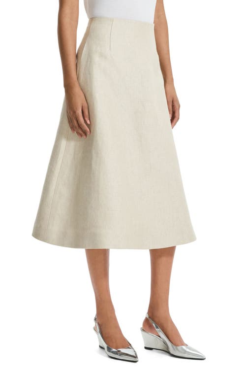 Theory High Waisted Circle Midi Skirt In Straw