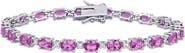 DELMAR Lab Created Pink Sapphire & Lab Created White Sapphire Tennis Bracelet