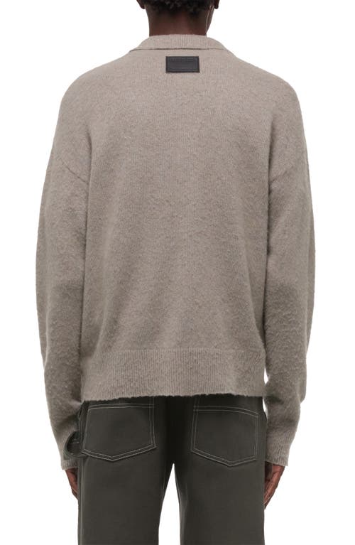 Helmut Lang Lithe 3 Brushed Wool & Cashmere Polo Sweater In Gray