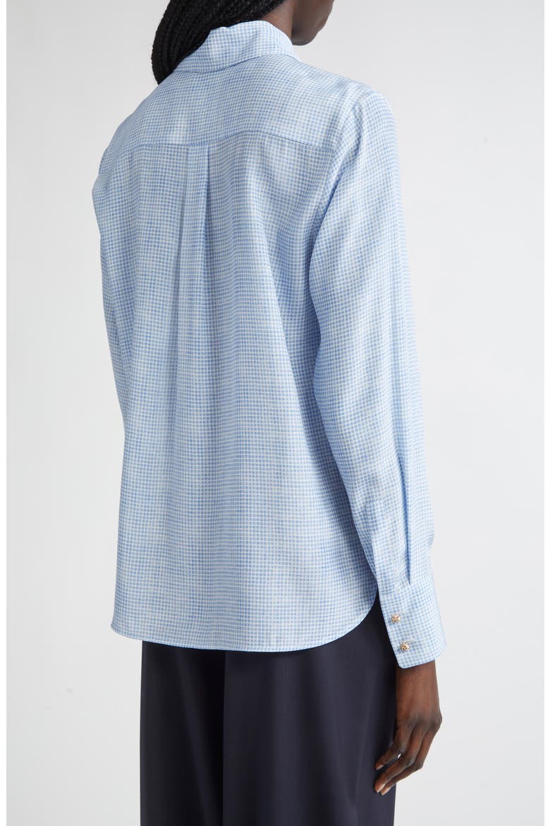 Nola Geometric Print Silk Top, Alternate, color, LIGHT BLUE