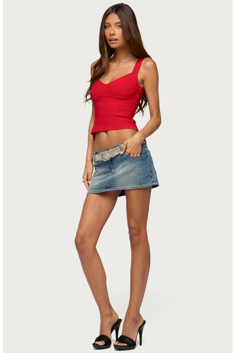 Ianthe Crop Bandage Tank, Alternate, color, RED