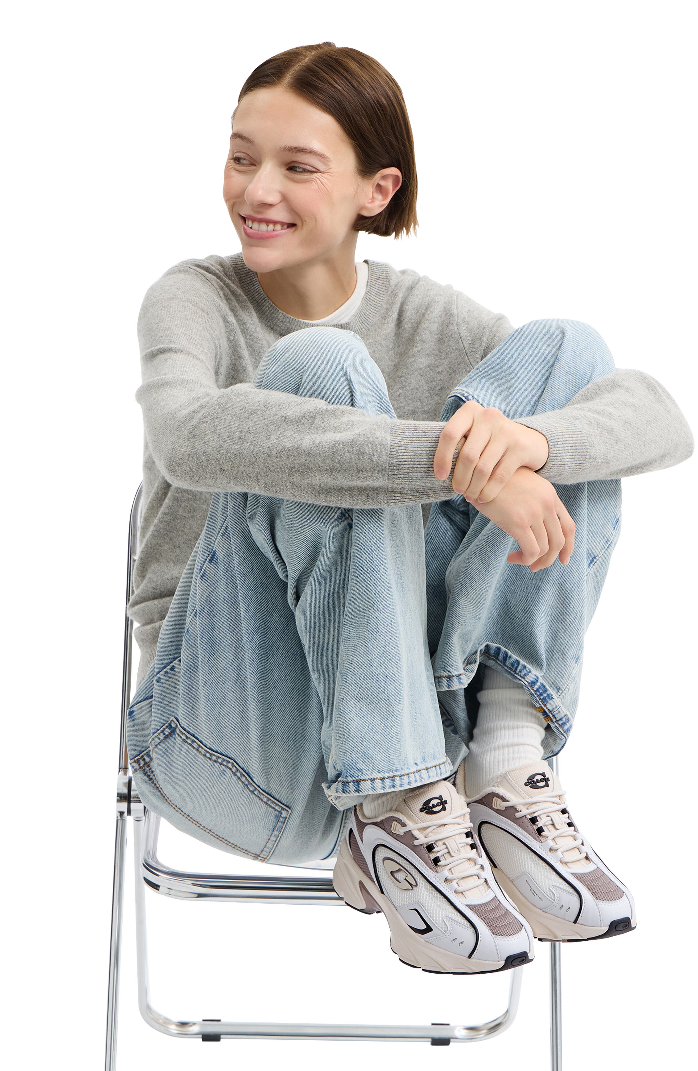 COACH Bolt Runner Sneaker, Alternate, color, Light Grey Multi