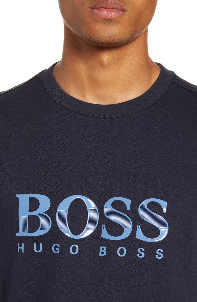 BOSS Cotton Blend Crewneck Sweatshirt, Alternate, color, 