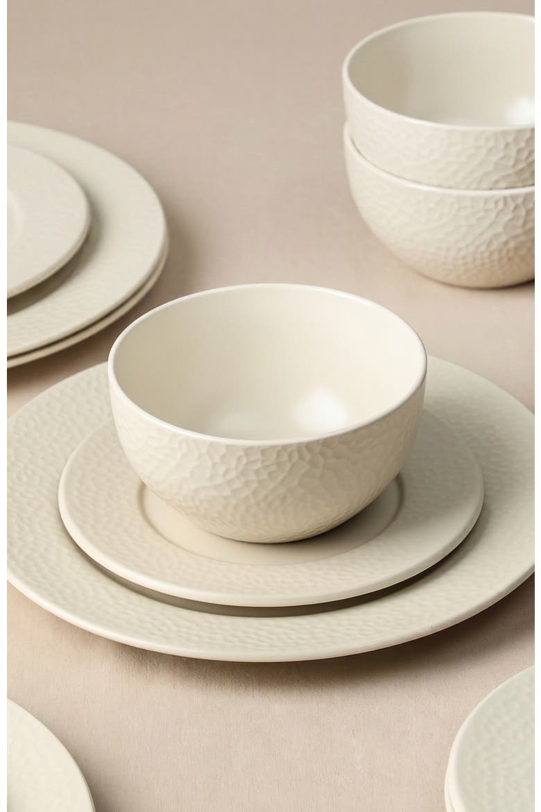 Topaz Stoneware 12-Piece Dinnerware Set, Alternate, color, Sand
