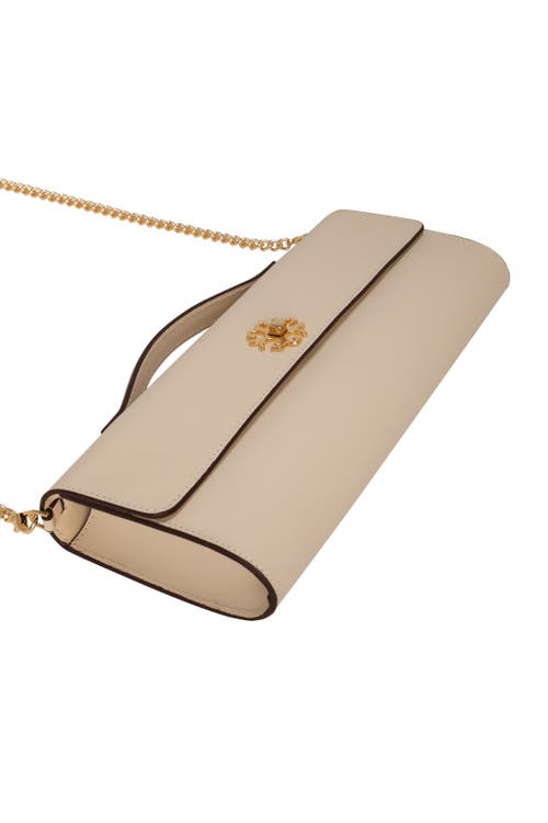 Gorski Top Handle Rectangle Leather Crossbody Bag In Brown