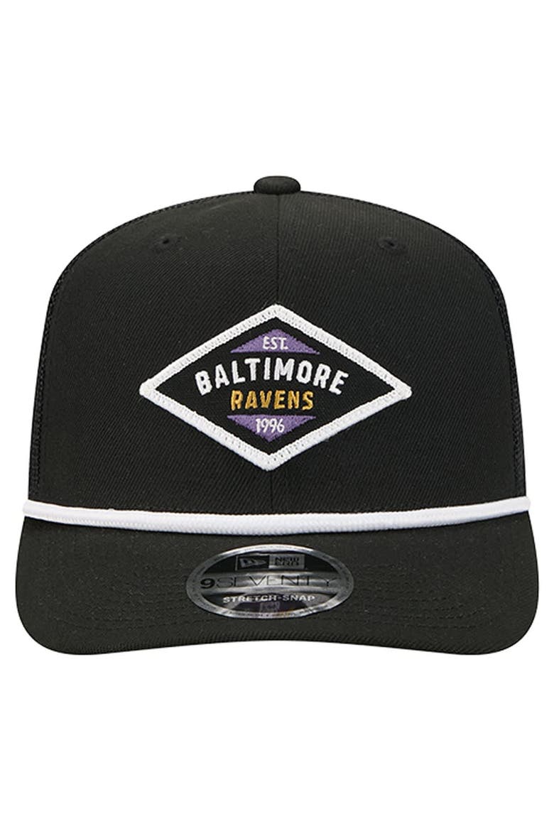 Men's New Era  Black Baltimore Ravens Team 9SEVENTY Adjustable Hat, Alternate, color, Black