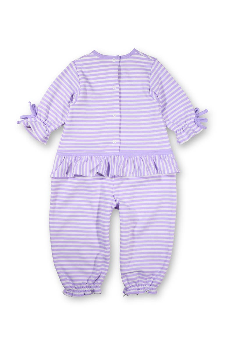 Stripe Knit Longall With Heart Flowers, Alternate, color, Light Purple, White