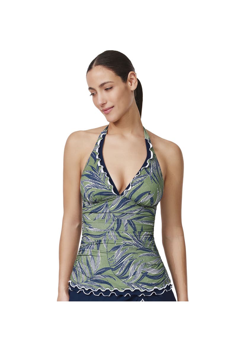 Palmita Halter Tankini Top, Main, color, Dusk-Green