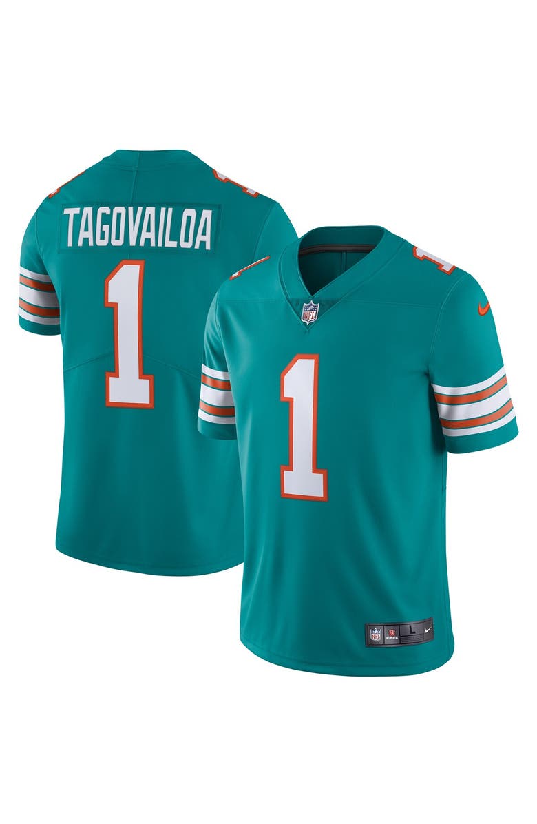 Nike Men's Nike Tua Tagovailoa Aqua Miami Dolphins Alternate Vapor Limited Jersey, Main, color, Aqua