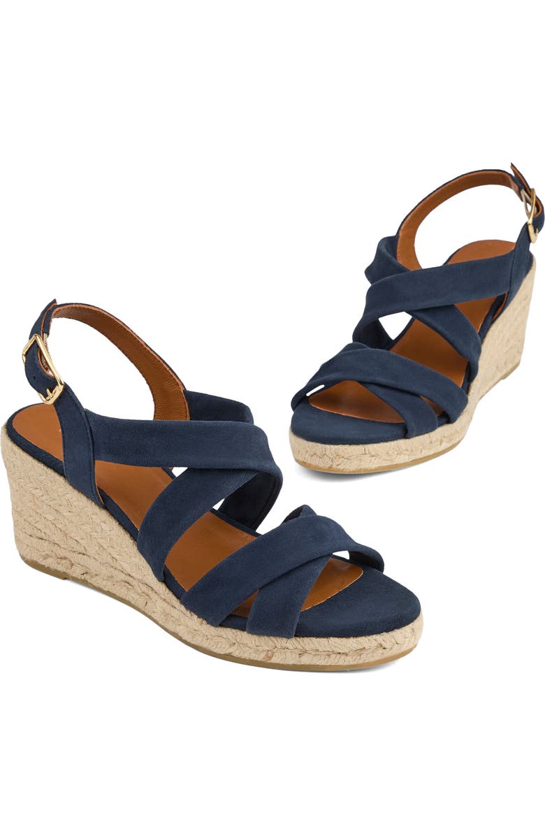 LK Bennett Mariana Slingback Espadrille Platform Wedge Sandal, Alternate, color, Navy