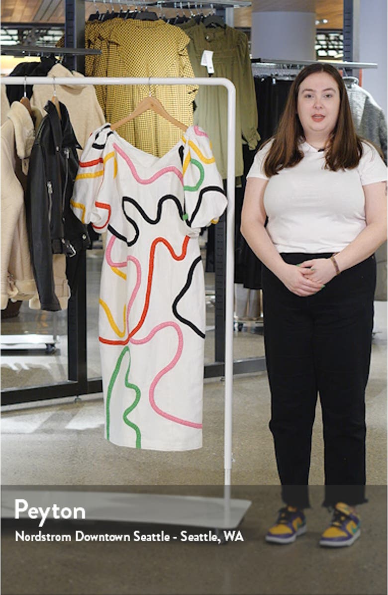 Namari Puff Sleeve Linen Blend Dress, sales video thumbnail