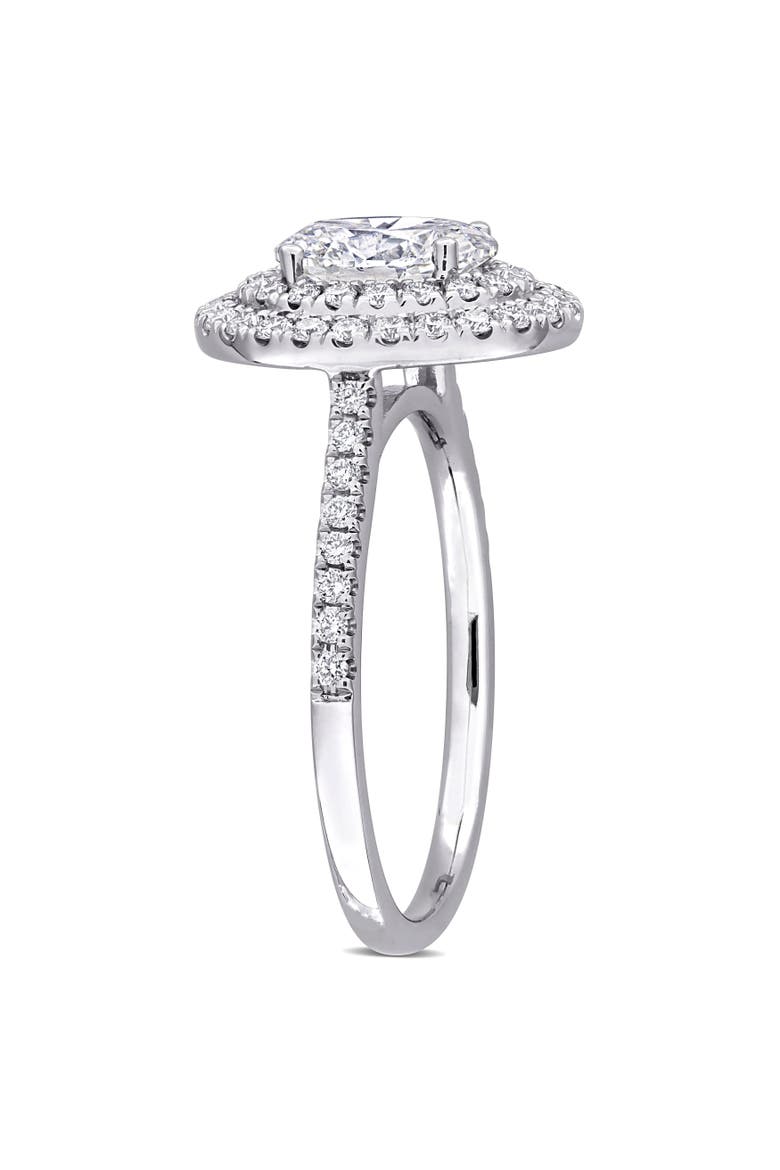 Lab-Grown Diamond Oval Double Halo Ring 14k, Alternate, color, White Gold