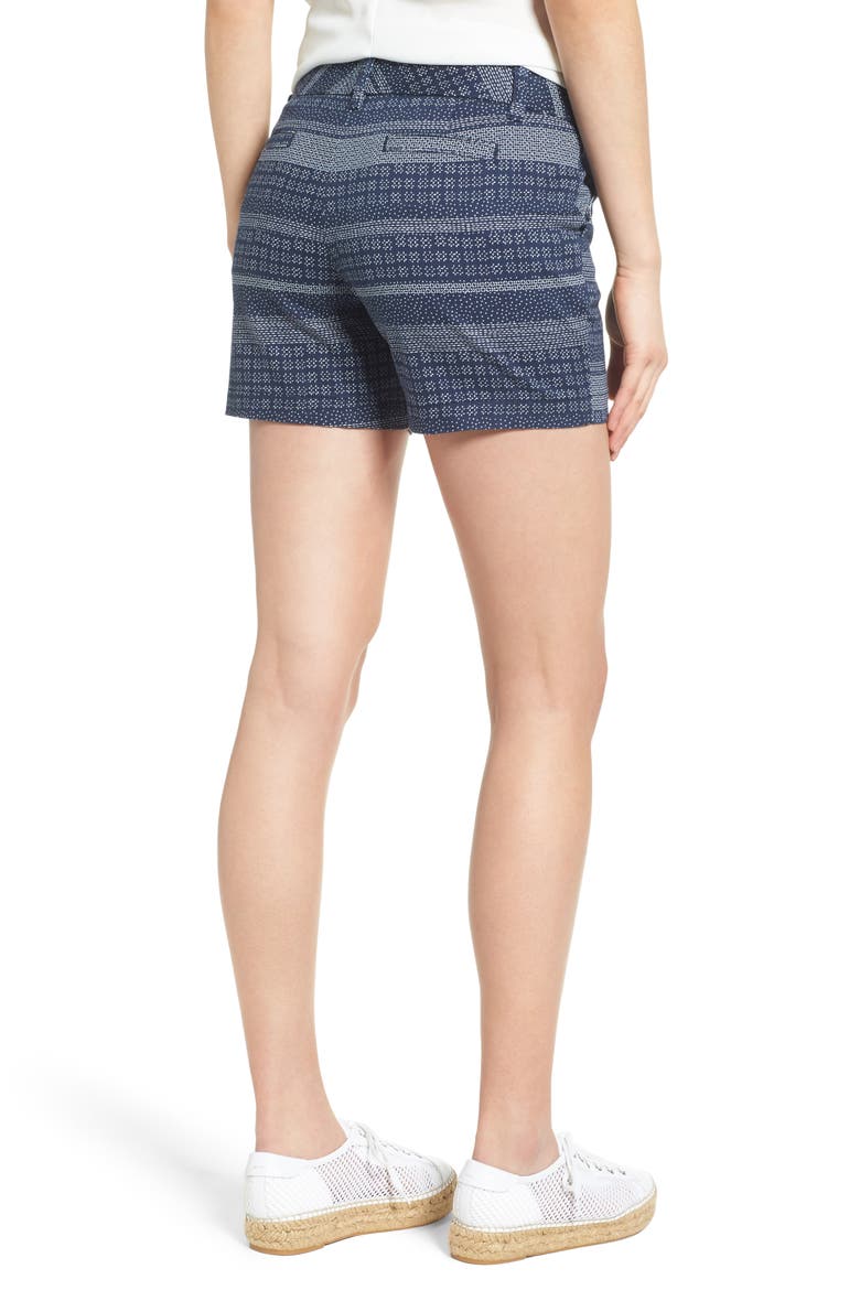 5-Inch Cotton Blend Twill Shorts, Alternate, color, NAVY- WHITE PRINT