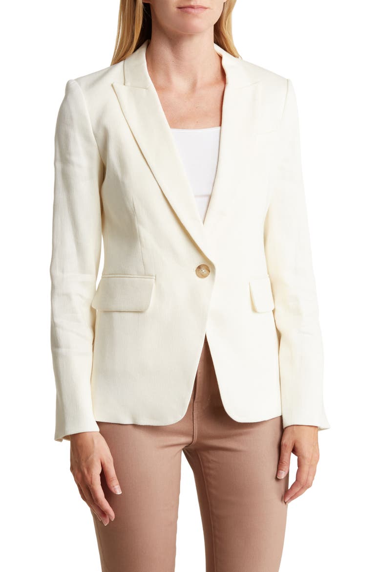 Peak Lapel Cutaway Dickey Blazer, Main, color, WHITE