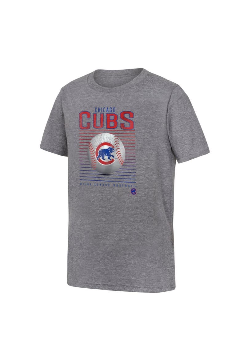 Youth Fanatics Branded Gray Chicago Cubs Relief Pitcher Tri-Blend T-Shirt, Main, color, Gray