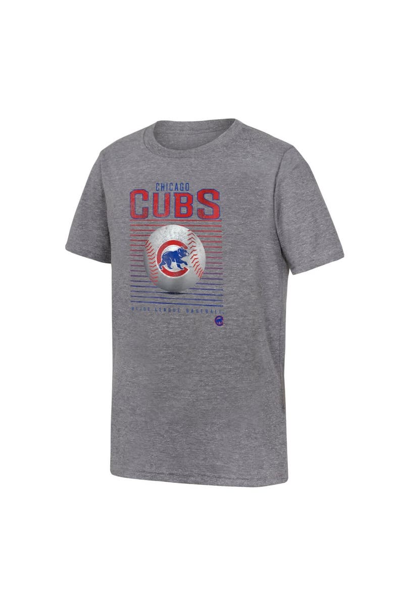Outerstuff Youth Fanatics Branded Gray Chicago Cubs Relief Pitcher Tri-Blend T-Shirt, Main, color, 