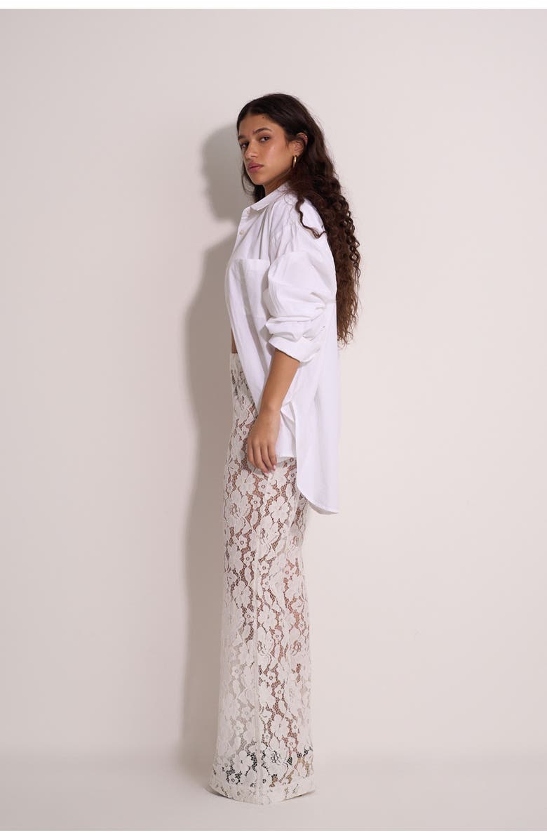 Gottex Beach Life Saint Tropez Floral Lace Cover-Up Pants, Alternate, color, White