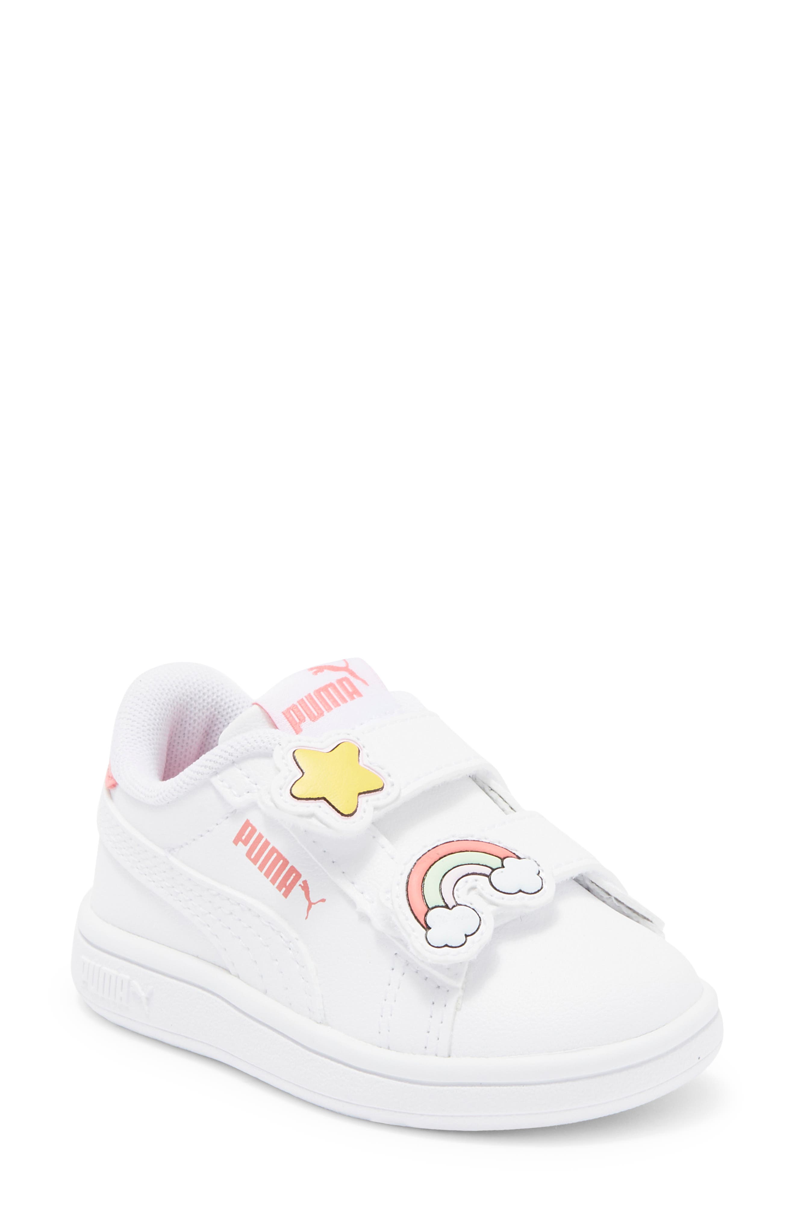 PUMA Kids' Smash Badges Dual Strap Sneaker