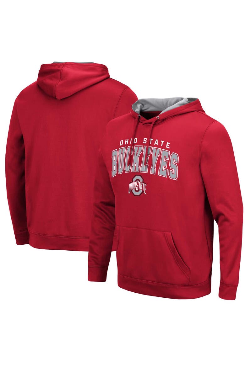 Men's Colosseum Scarlet Ohio State Buckeyes Resistance Pullover Hoodie, Main, color, Scarlet