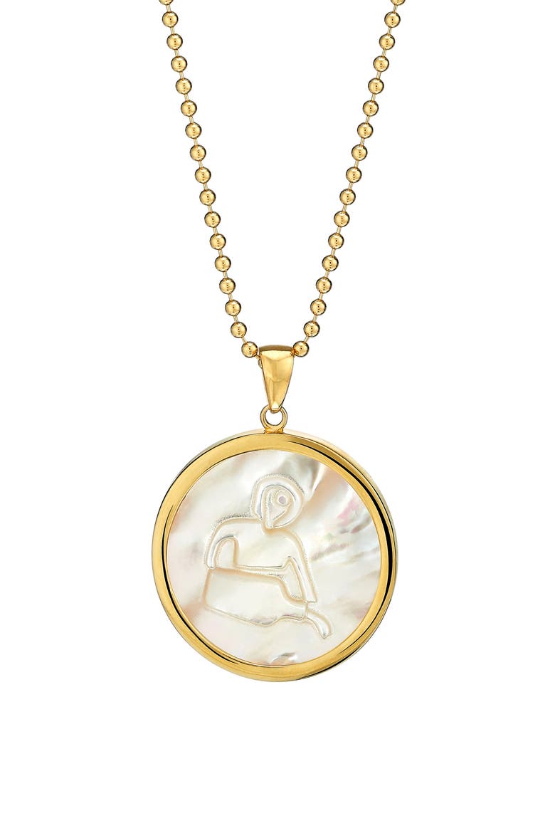 Zodiac Mother-of-Pearl Pendant Necklace, Main, color, AQUARIUS